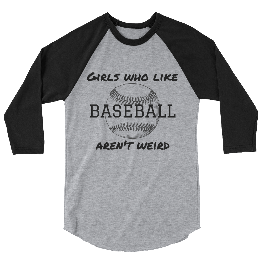 Girls Who Like Baseball 3/4 sleeve raglan shirt