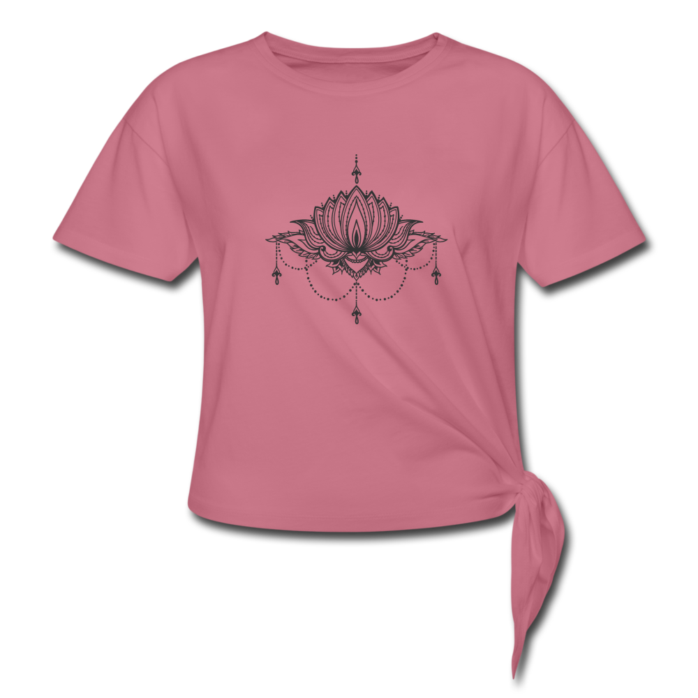Lotus Women's Knotted T-Shirt - mauve